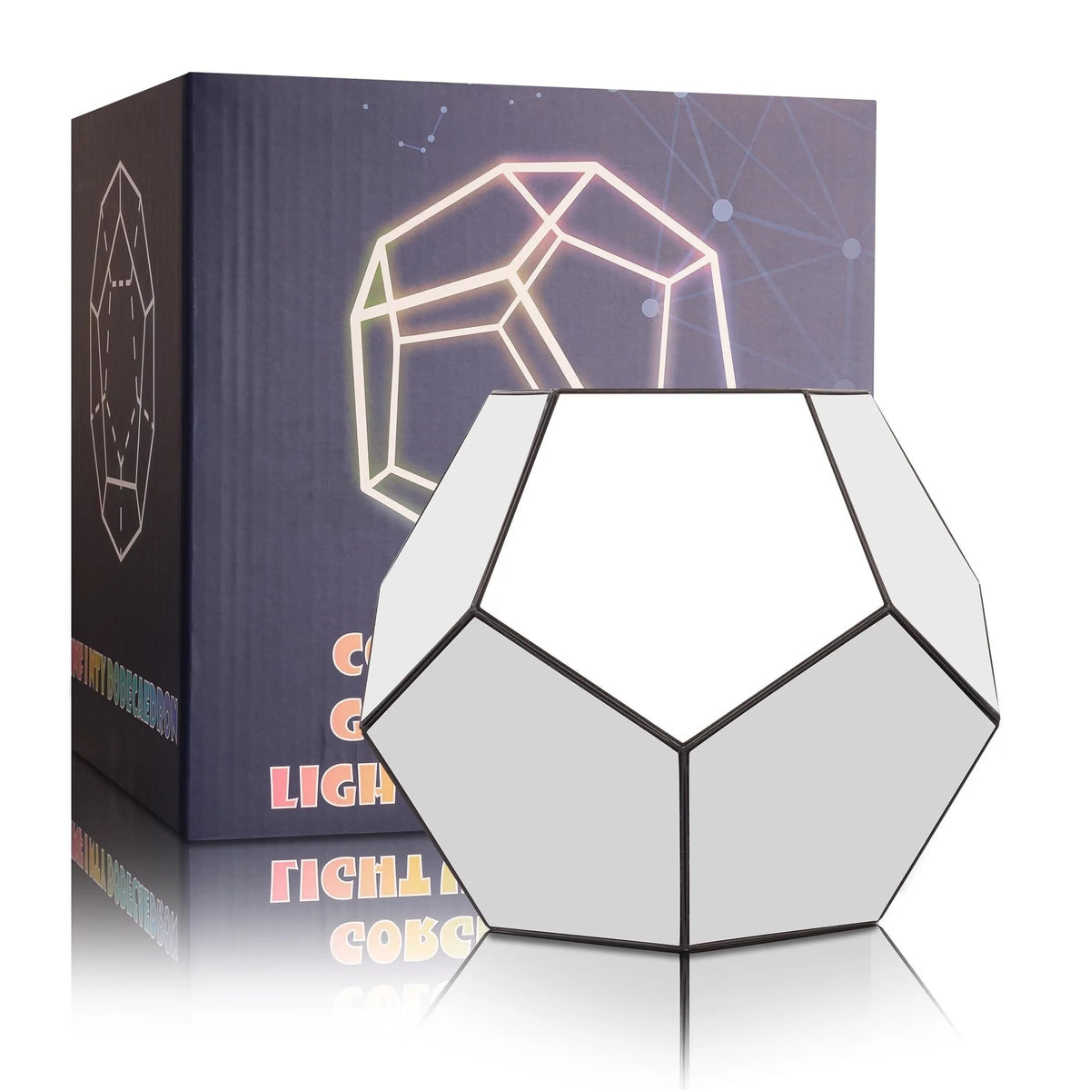 PrismGlow RGBW Dodecahedron LED Table Lamp — 3D Gaming Room Decor