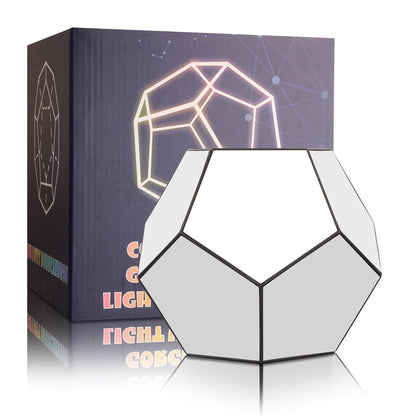 PrismGlow RGBW Dodecahedron LED Table Lamp — 3D Gaming Room Decor