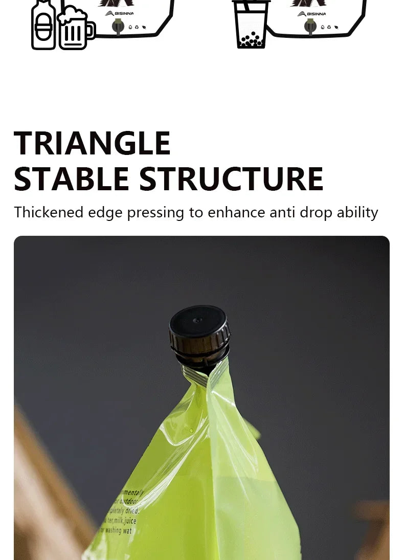 8L Foldable Food-Grade Water Storage Bag for Camping, Hiking & Travel
