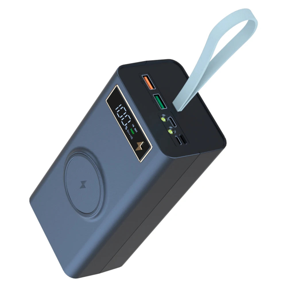 Portable Power Bank with Wireless Charging & LED Display
