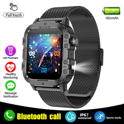 Military Smart Watch with BT Calls & Fitness Tracker
