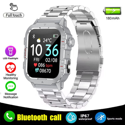 Military Smart Watch with BT Calls & Fitness Tracker