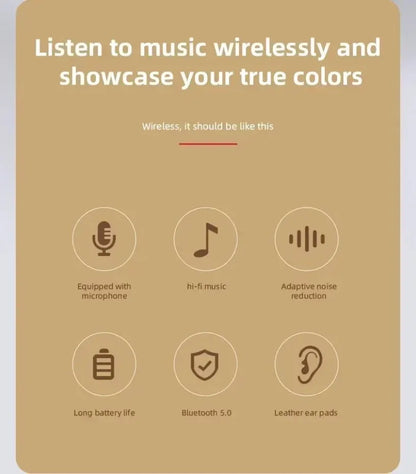 P47 Wireless Bluetooth Headphones with Mic & HiFi Bass