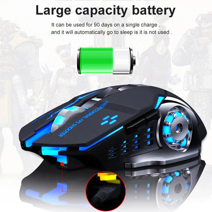Rechargeable Wireless Gaming Mouse, Bluetooth & 2.4G Silent RGB