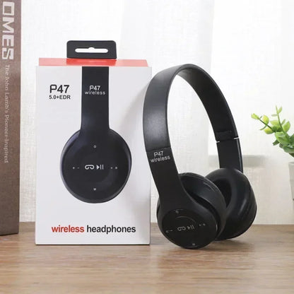 P47 Wireless Bluetooth Headphones with Mic & HiFi Bass