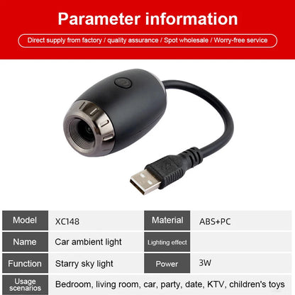 Saturn Galaxy Projector Night Light – USB LED Star Projector