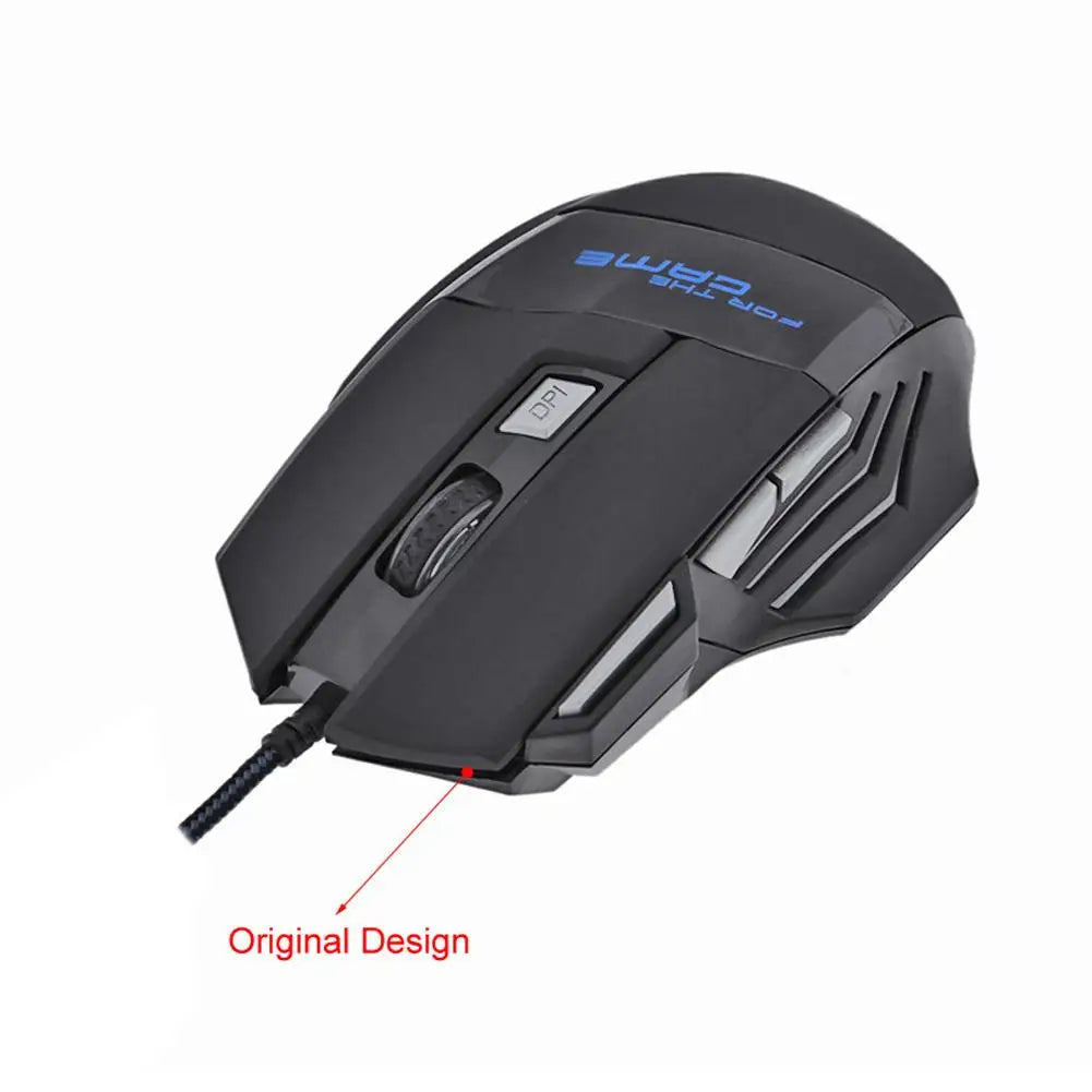 USB Wired Gaming Mouse, 5500 DPI RGB, 7-Button Ergonomic
