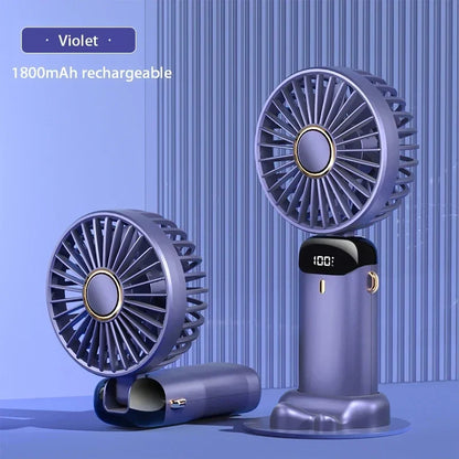 Portable 5-Speed Mini Neck Fan with Stand