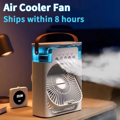 3-in-1 Mini Air Cooler Fan with Humidifier & LED Light