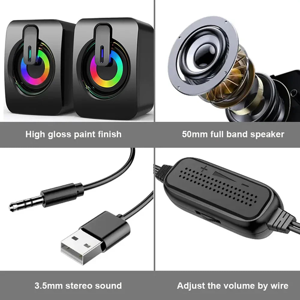 USB Stereo Computer Speakers with Microphone