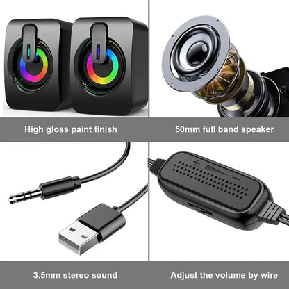 USB Stereo Computer Speakers with Microphone