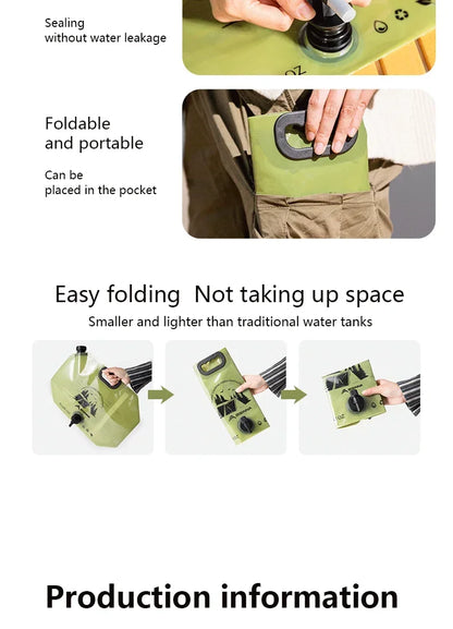 8L Foldable Food-Grade Water Storage Bag for Camping, Hiking & Travel