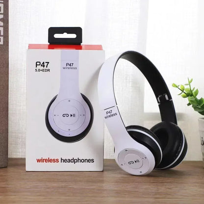 P47 Wireless Bluetooth Headphones with Mic & HiFi Bass
