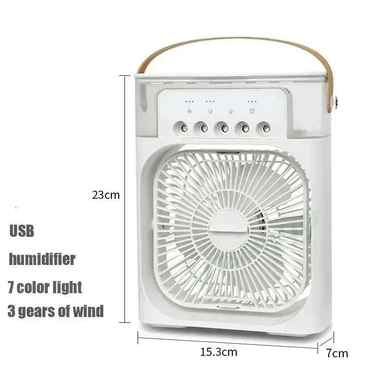 3-in-1 Mini Air Cooler Fan with Humidifier & LED Light