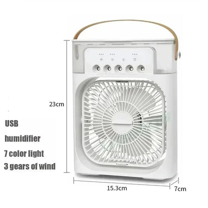 3-in-1 Mini Air Cooler Fan with Humidifier & LED Light