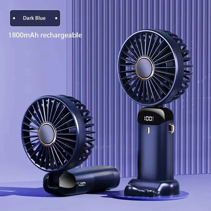 Portable 5-Speed Mini Neck Fan with Stand