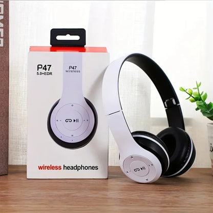P47 Wireless Bluetooth Headphones with Mic & HiFi Bass