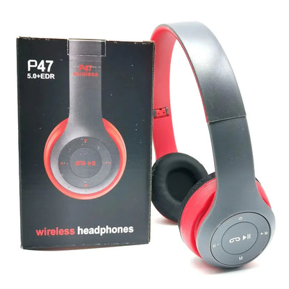 P47 Wireless Bluetooth Headphones with Mic & HiFi Bass
