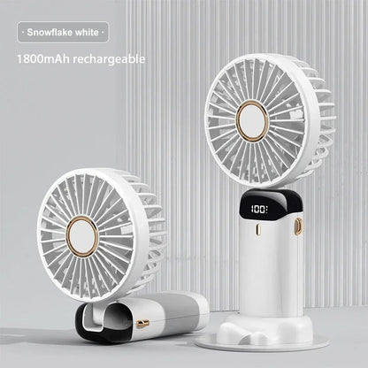 Portable 5-Speed Mini Neck Fan with Stand