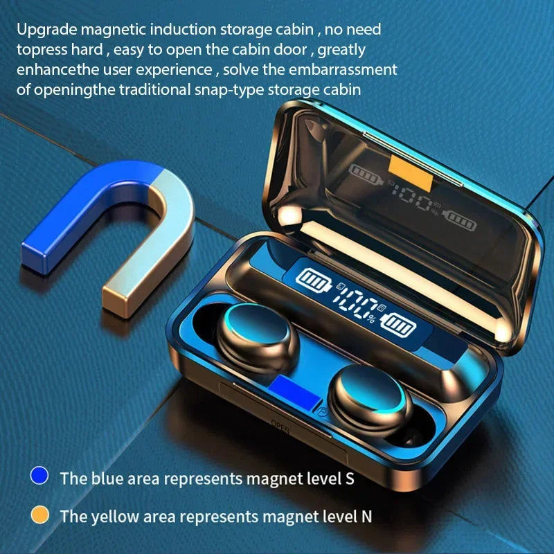 F9 TWS Wireless Bluetooth Earbuds with LED Display
