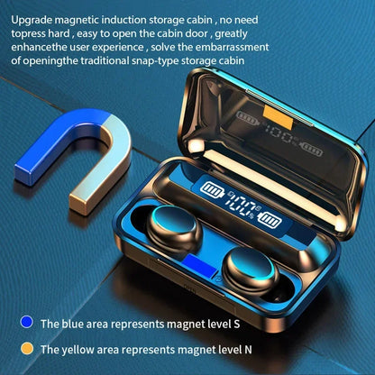 F9 TWS Wireless Bluetooth Earbuds with LED Display
