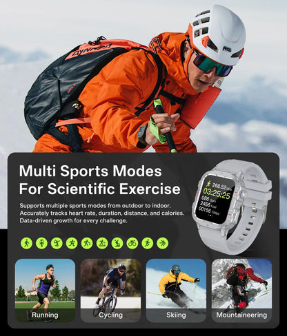 Military Smart Watch with BT Calls & Fitness Tracker