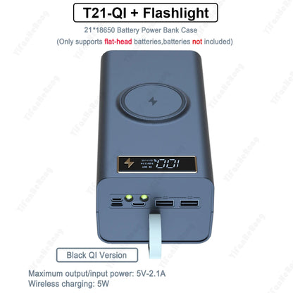 Portable Power Bank with Wireless Charging & LED Display