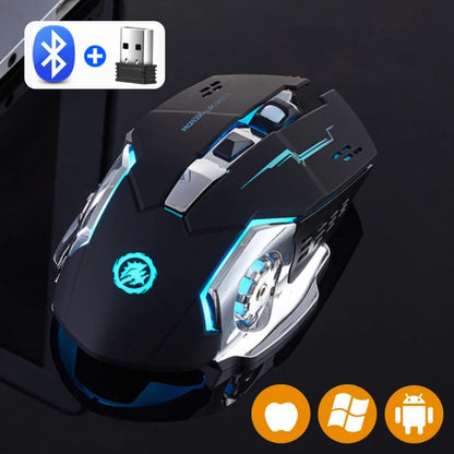 Rechargeable Wireless Gaming Mouse, Bluetooth & 2.4G Silent RGB