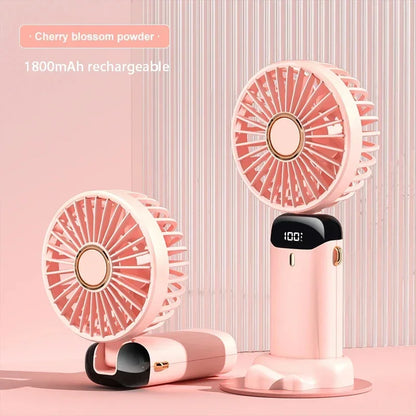 Portable 5-Speed Mini Neck Fan with Stand