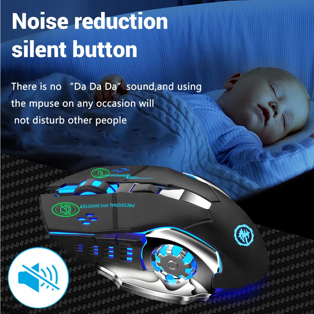 Rechargeable Wireless Gaming Mouse, Bluetooth & 2.4G Silent RGB