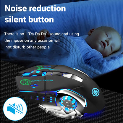 Rechargeable Wireless Gaming Mouse, Bluetooth & 2.4G Silent RGB