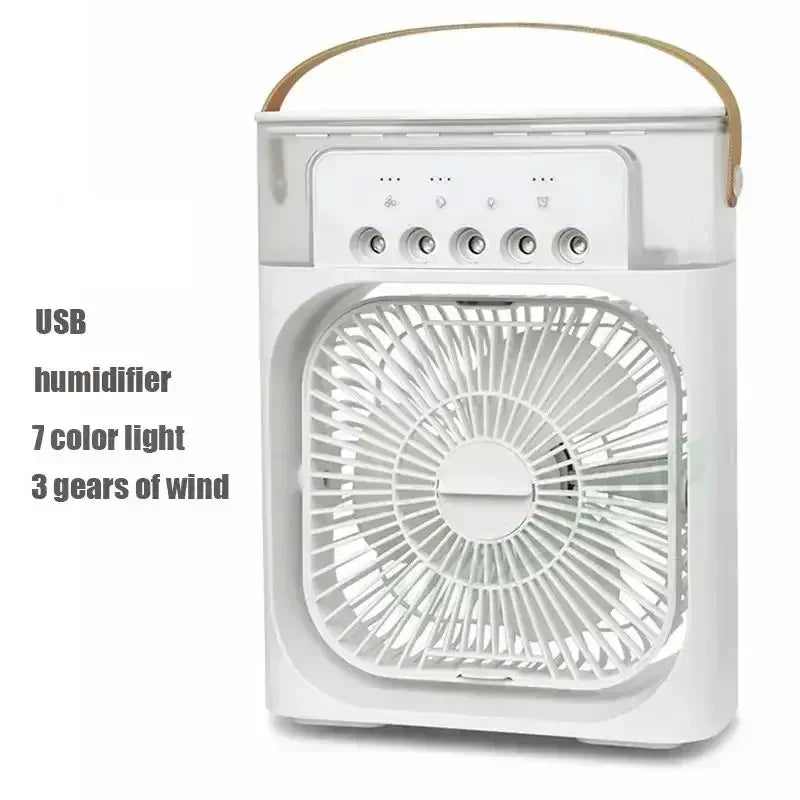 3-in-1 Mini Air Cooler Fan with Humidifier & LED Light