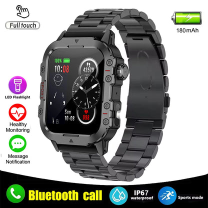 Military Smart Watch with BT Calls & Fitness Tracker