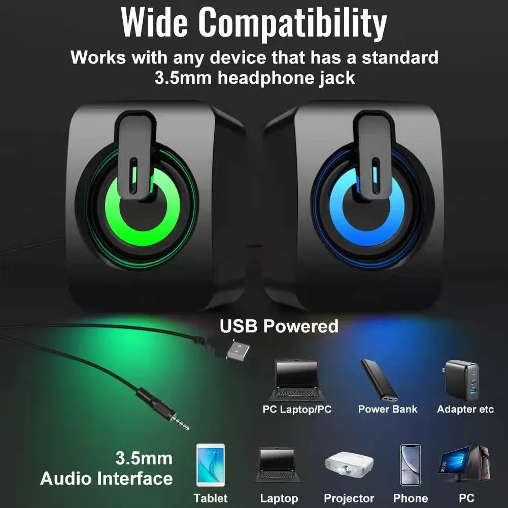 USB Stereo Computer Speakers with Microphone