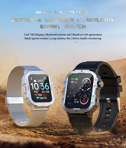 Military Smart Watch with BT Calls & Fitness Tracker