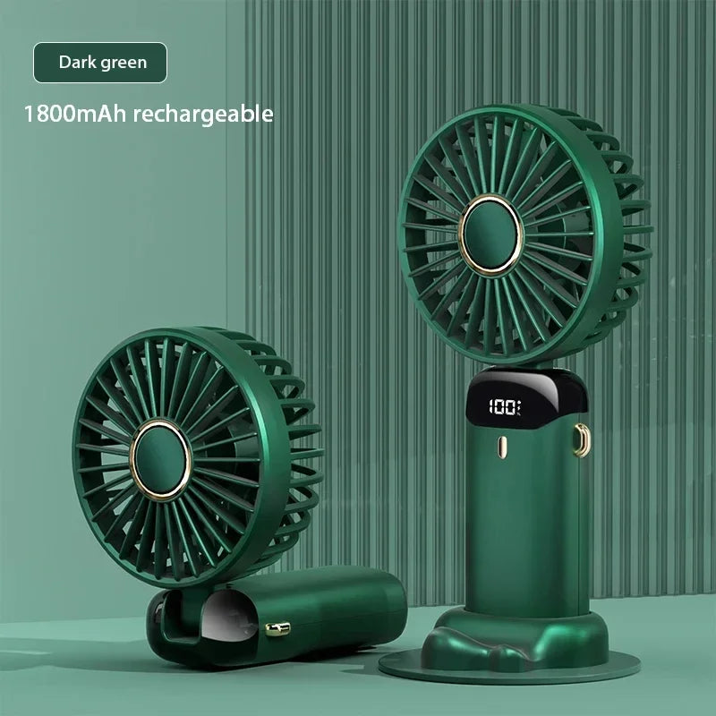Portable 5-Speed Mini Neck Fan with Stand