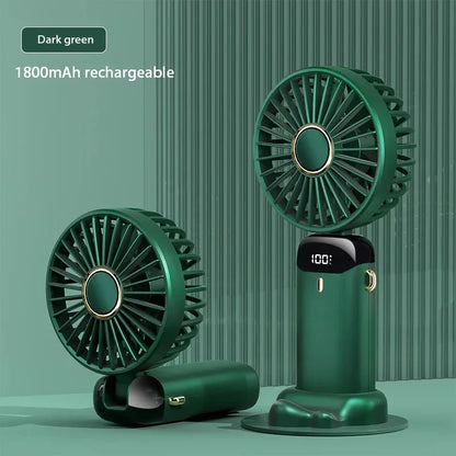Portable 5-Speed Mini Neck Fan with Stand