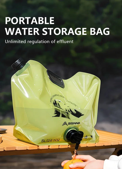 8L Foldable Food-Grade Water Storage Bag for Camping, Hiking & Travel