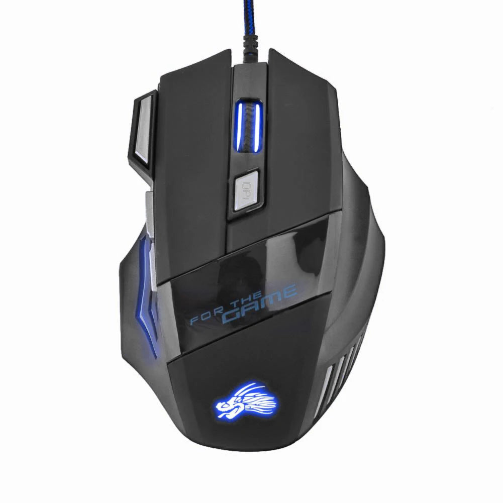USB Wired Gaming Mouse, 5500 DPI RGB, 7-Button Ergonomic