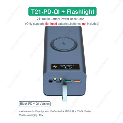 Portable Power Bank with Wireless Charging & LED Display