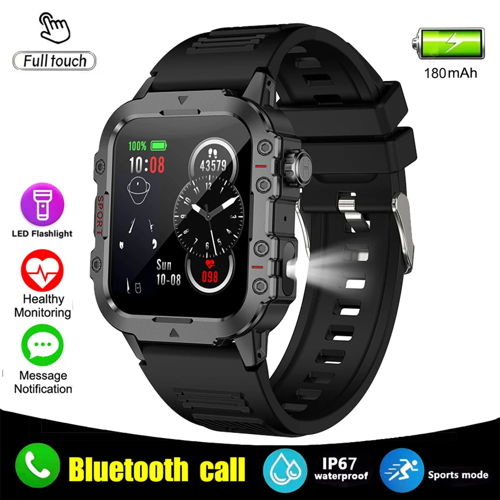 Military Smart Watch with BT Calls & Fitness Tracker