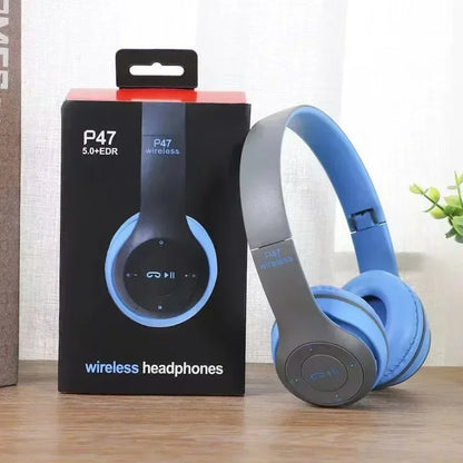 P47 Wireless Bluetooth Headphones with Mic & HiFi Bass