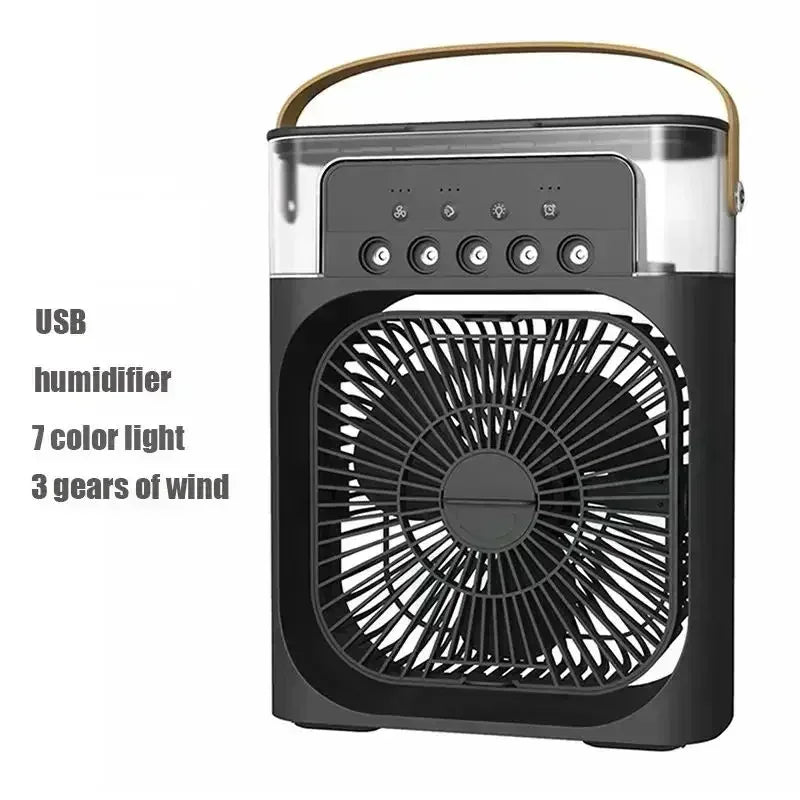 3-in-1 Mini Air Cooler Fan with Humidifier & LED Light