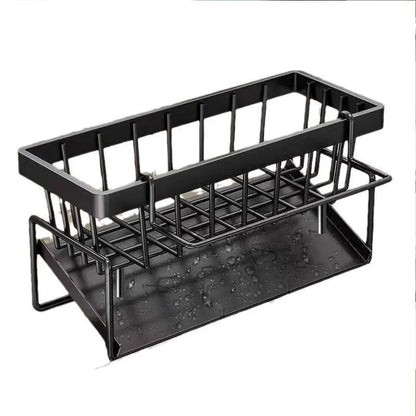 Kitchen Sink Sponge Holder & Drain Rack with Hanging Hook