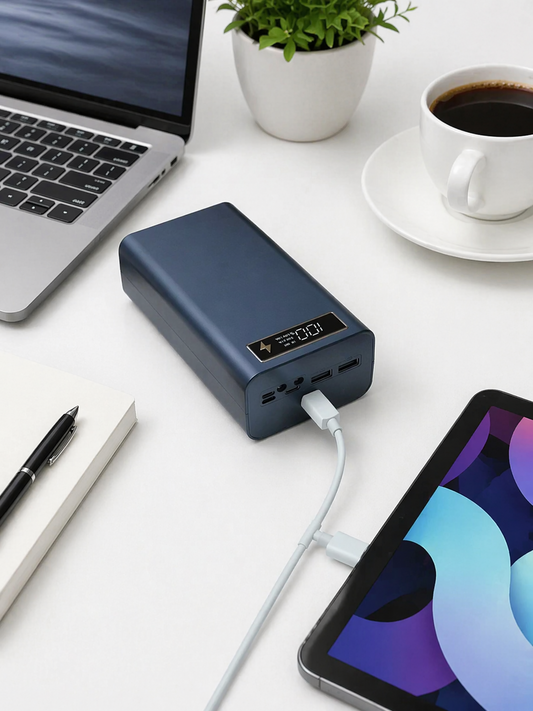 Portable Power Bank with Wireless Charging & LED Display