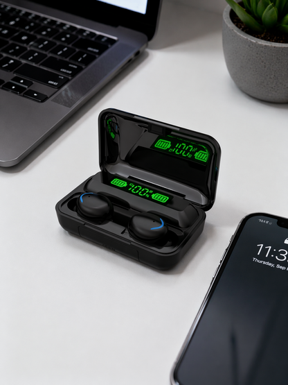 F9 TWS Wireless Bluetooth Earbuds with LED Display