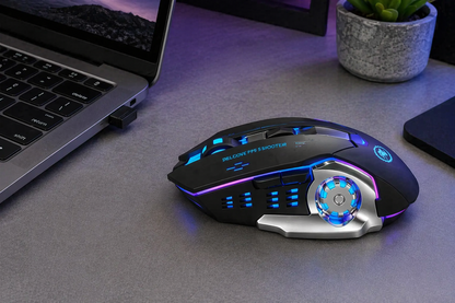 Rechargeable Wireless Gaming Mouse, Bluetooth & 2.4G Silent RGB