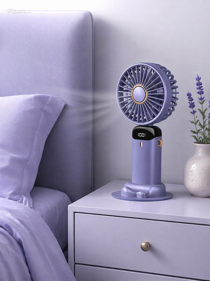 Portable 5-Speed Mini Neck Fan with Stand