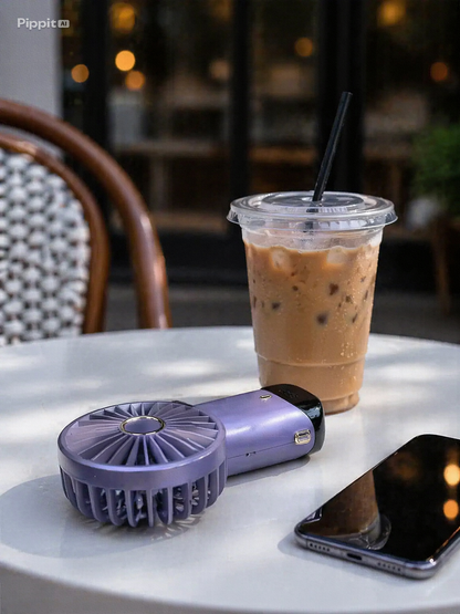 Portable 5-Speed Mini Neck Fan with Stand